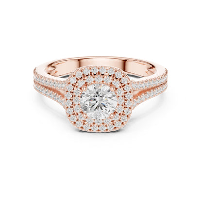 Round Halo Lab Grown Diamond Engagement Ring