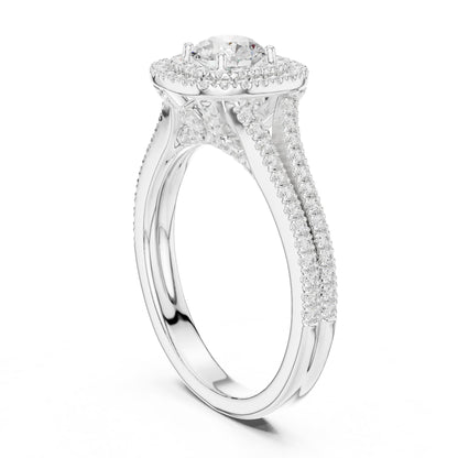 Round Halo Lab Grown Diamond Engagement Ring