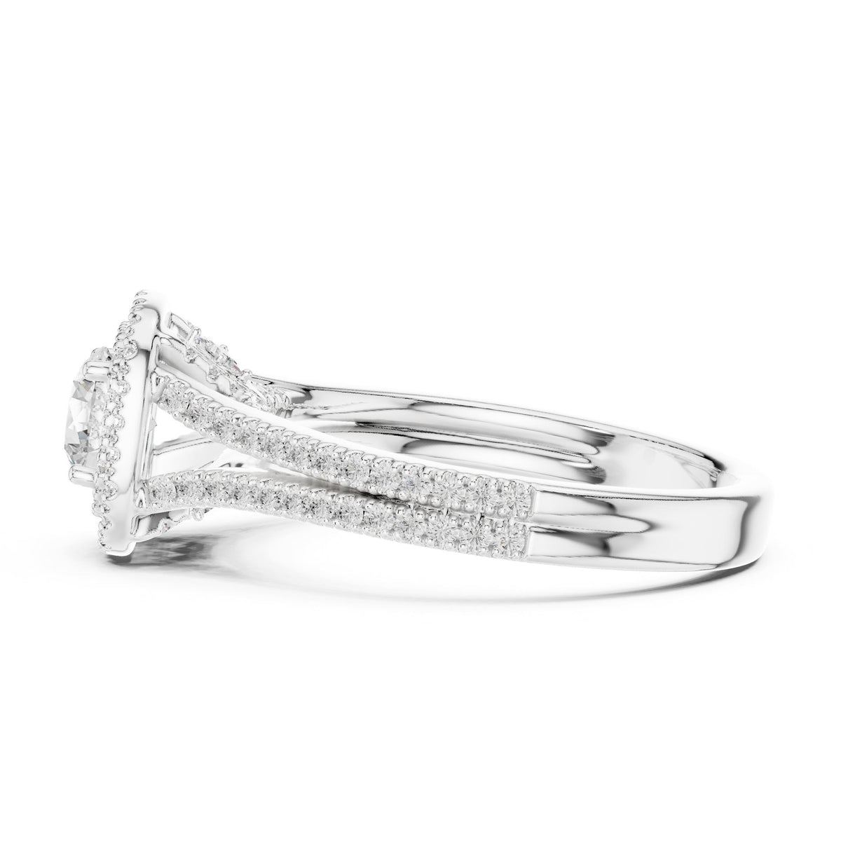 Round Halo Lab Grown Diamond Engagement Ring