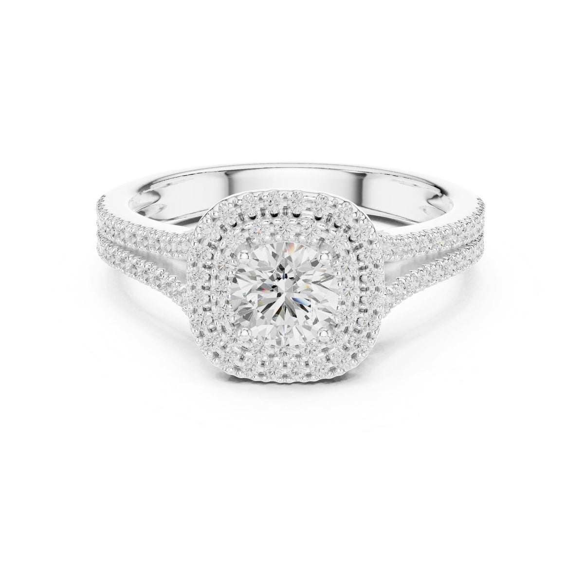 Round Halo Lab Grown Diamond Engagement Ring