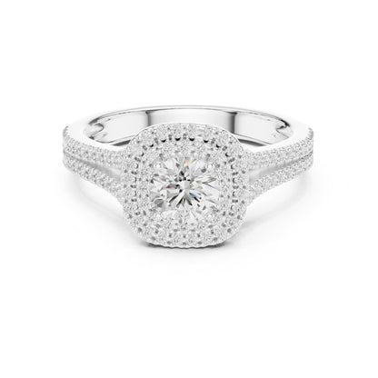 Round Halo Lab Grown Diamond Engagement Ring