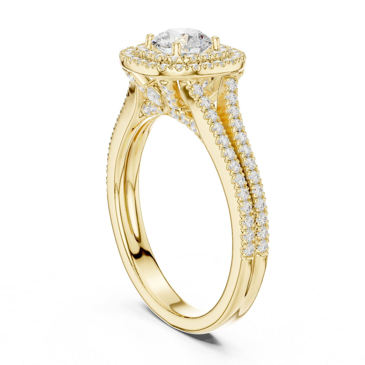 Round Halo Lab Grown Diamond Engagement Ring