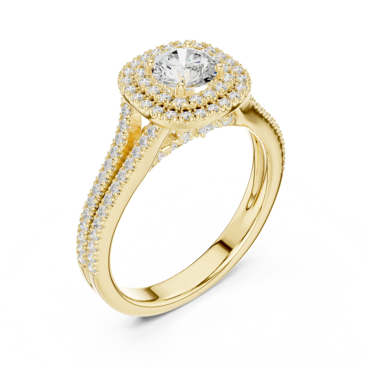 Round Halo Lab Grown Diamond Engagement Ring