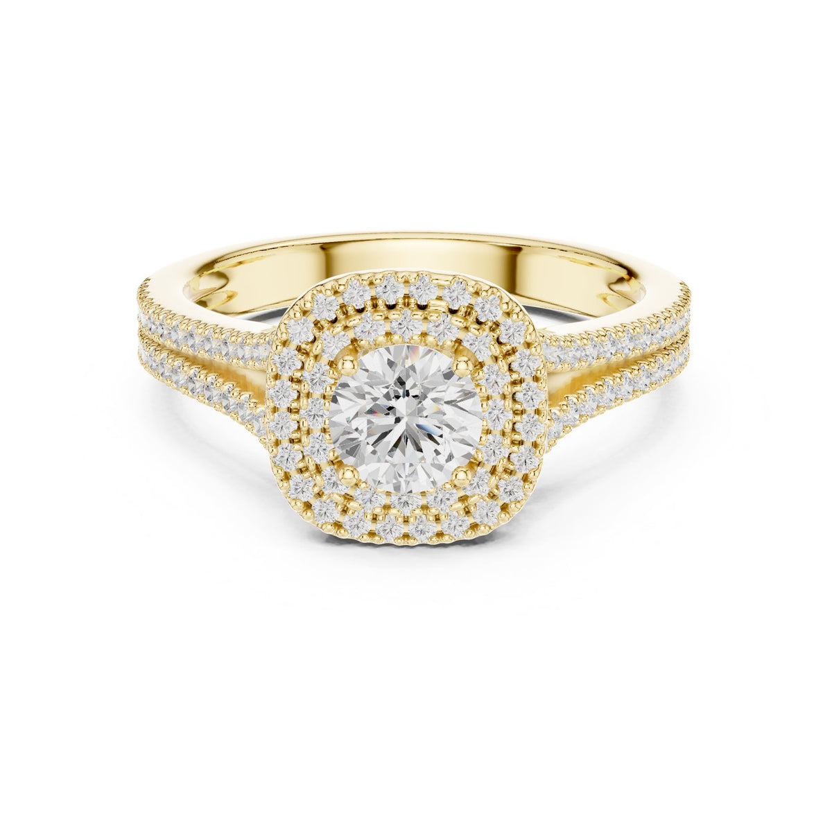 Round Halo Lab Grown Diamond Engagement Ring