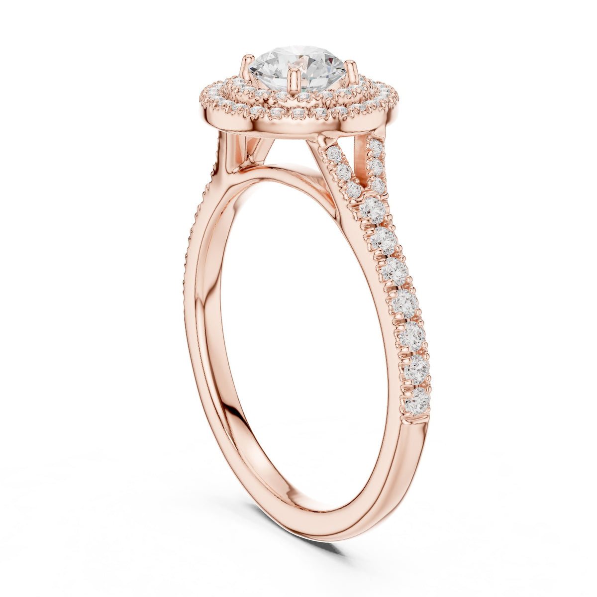 Round Halo Lab Grown Diamond Engagement Ring
