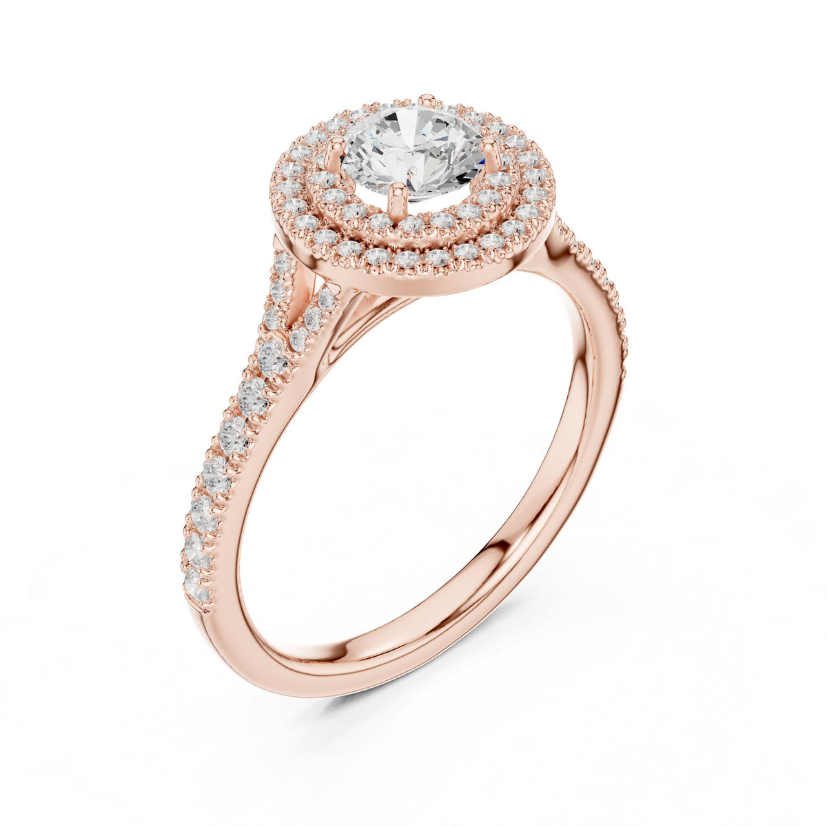 Round Halo Lab Grown Diamond Engagement Ring