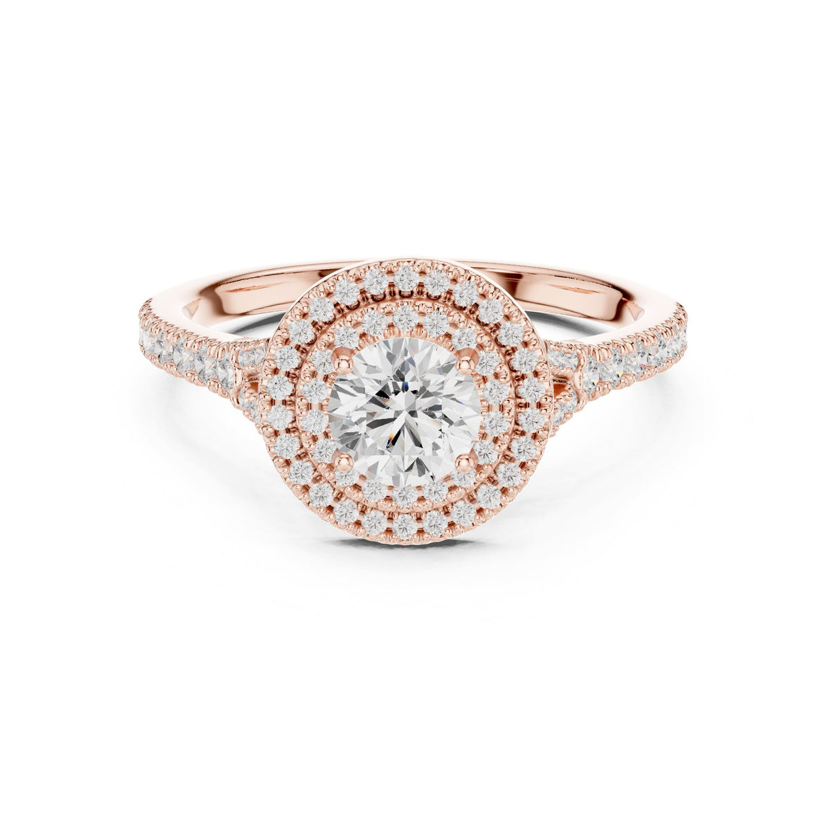 Round Halo Lab Grown Diamond Engagement Ring