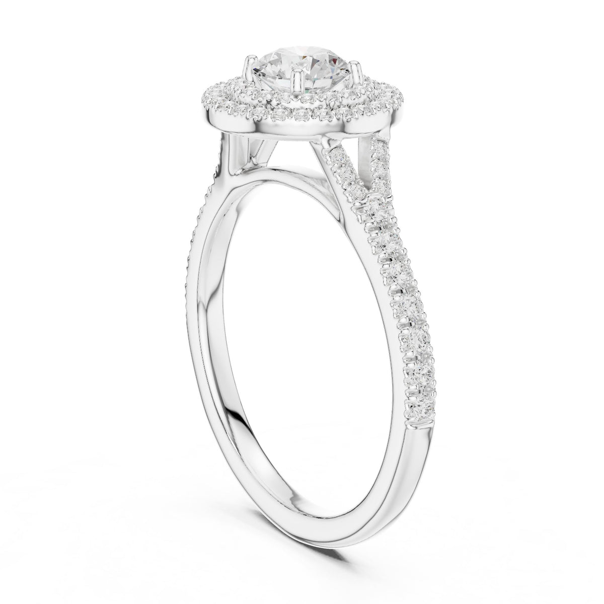Round Halo Lab Grown Diamond Engagement Ring