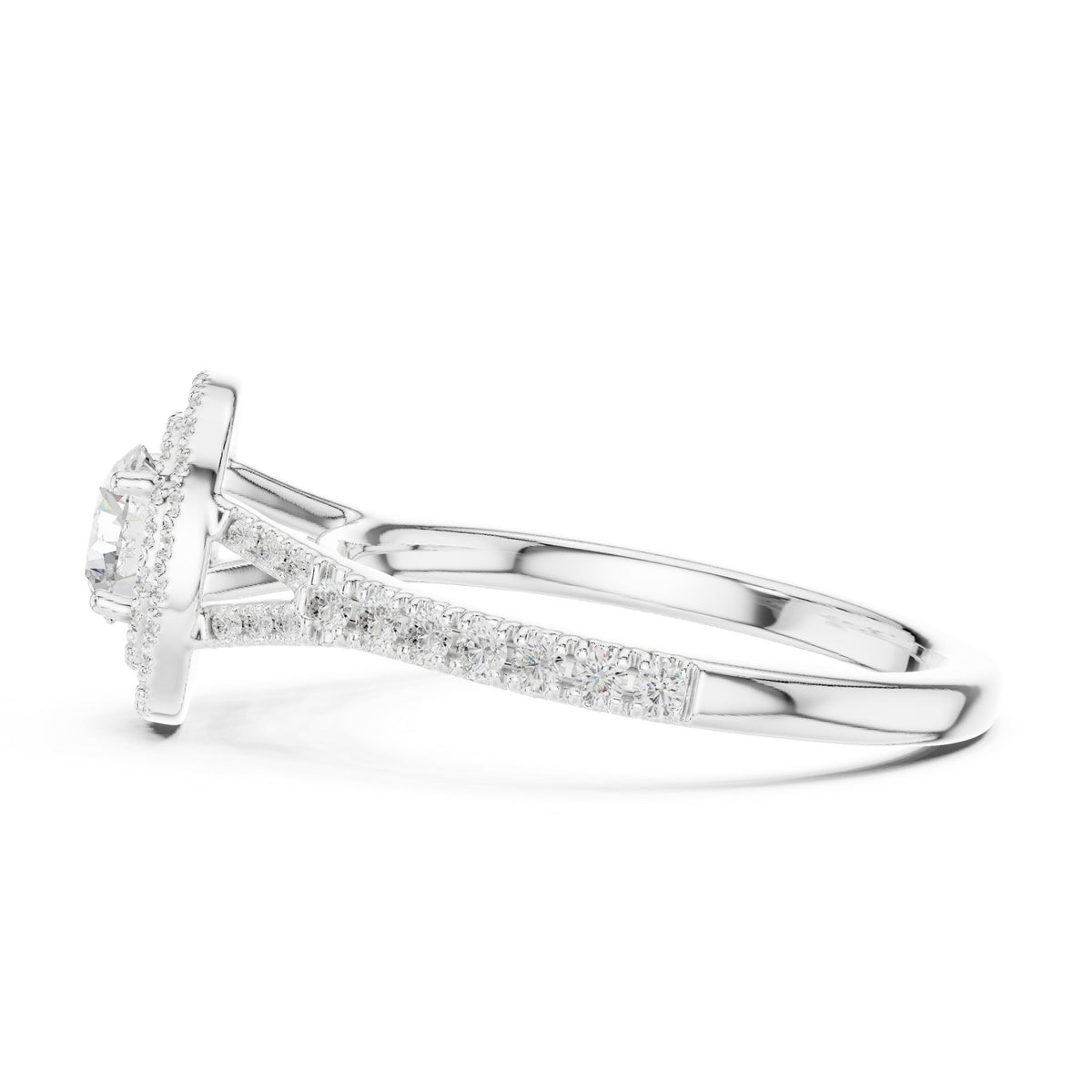 Round Halo Lab Grown Diamond Engagement Ring