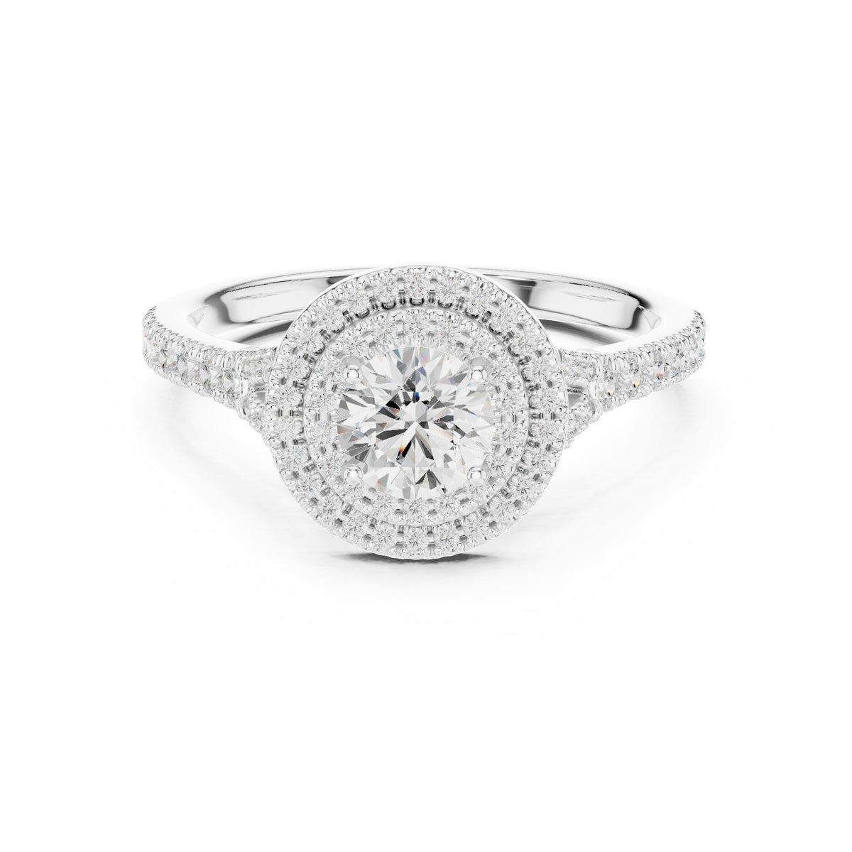 Round Halo Lab Grown Diamond Engagement Ring