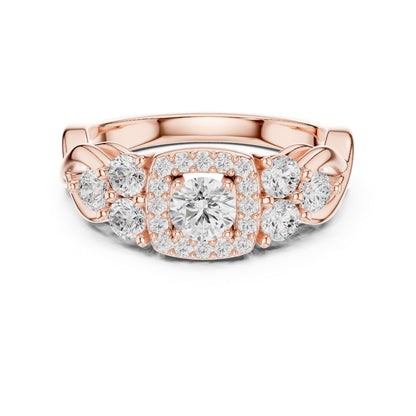 Round Halo Lab Grown Diamond Engagement Ring