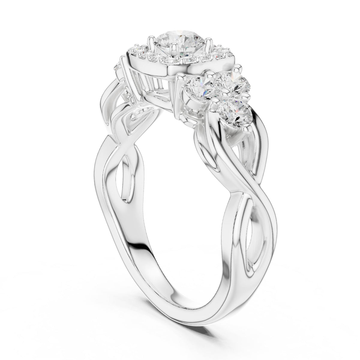 Round Halo Lab Grown Diamond Engagement Ring