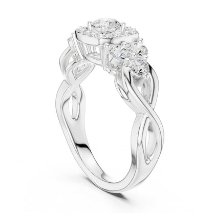 Round Halo Lab Grown Diamond Engagement Ring