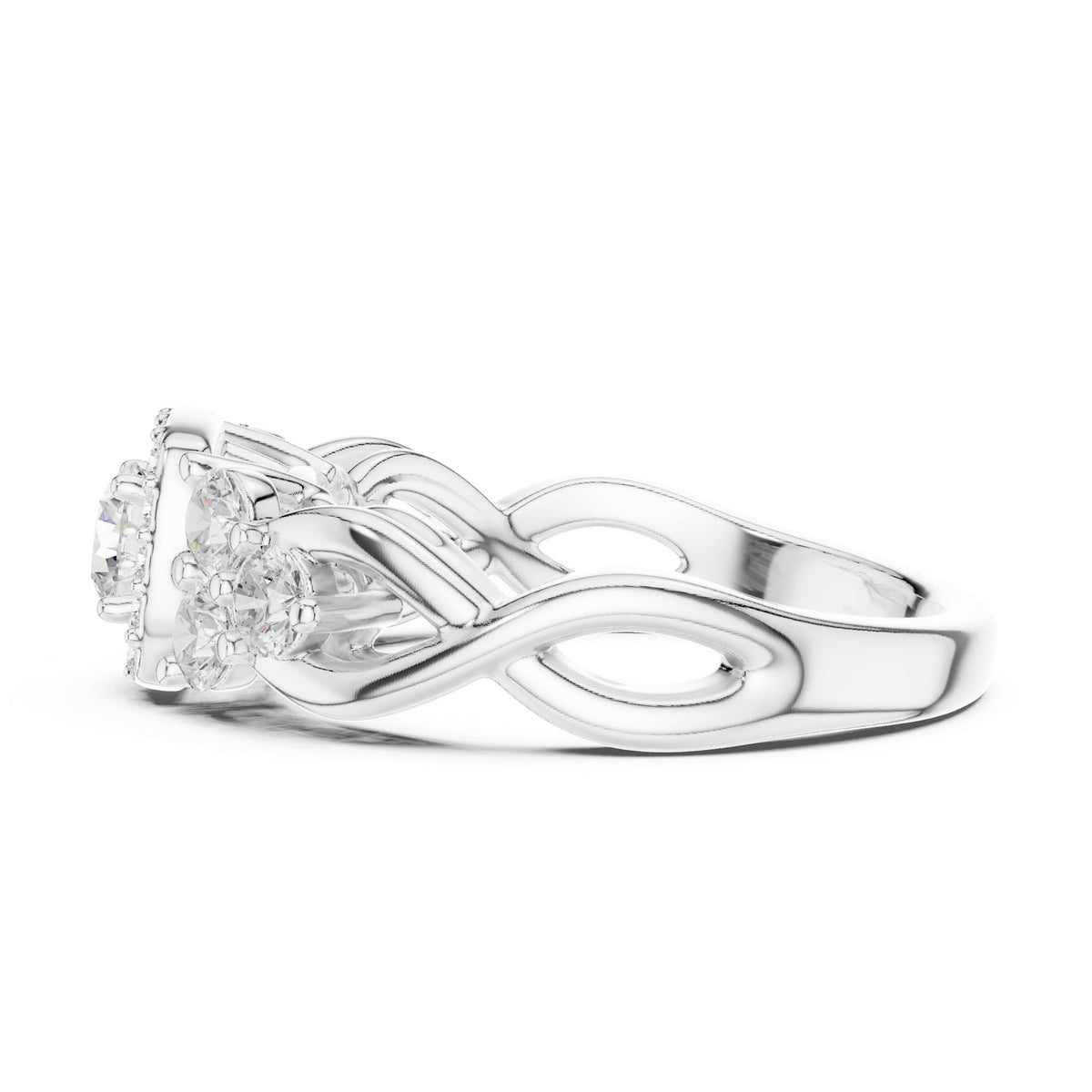Round Halo Lab Grown Diamond Engagement Ring