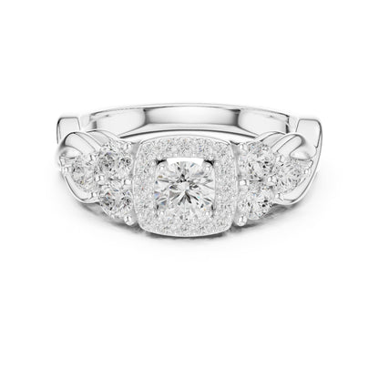 Round Halo Lab Grown Diamond Engagement Ring