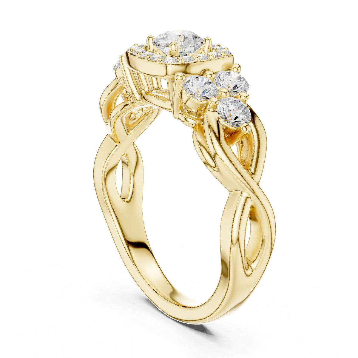 Round Halo Lab Grown Diamond Engagement Ring