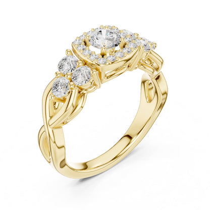Round Halo Lab Grown Diamond Engagement Ring