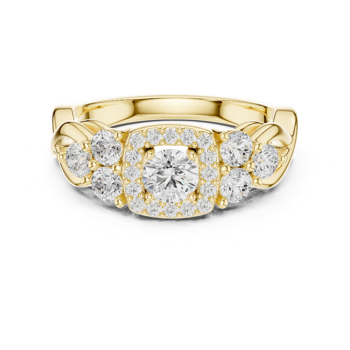 Round Halo Lab Grown Diamond Engagement Ring