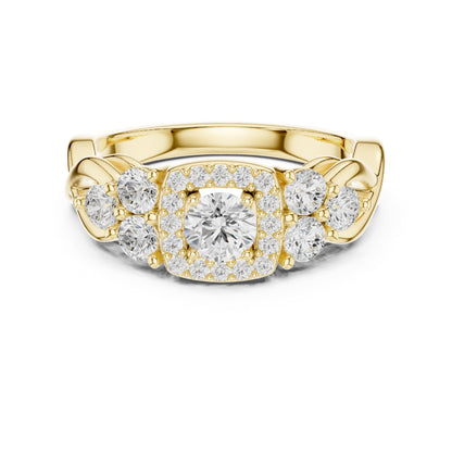 Round Halo Lab Grown Diamond Engagement Ring