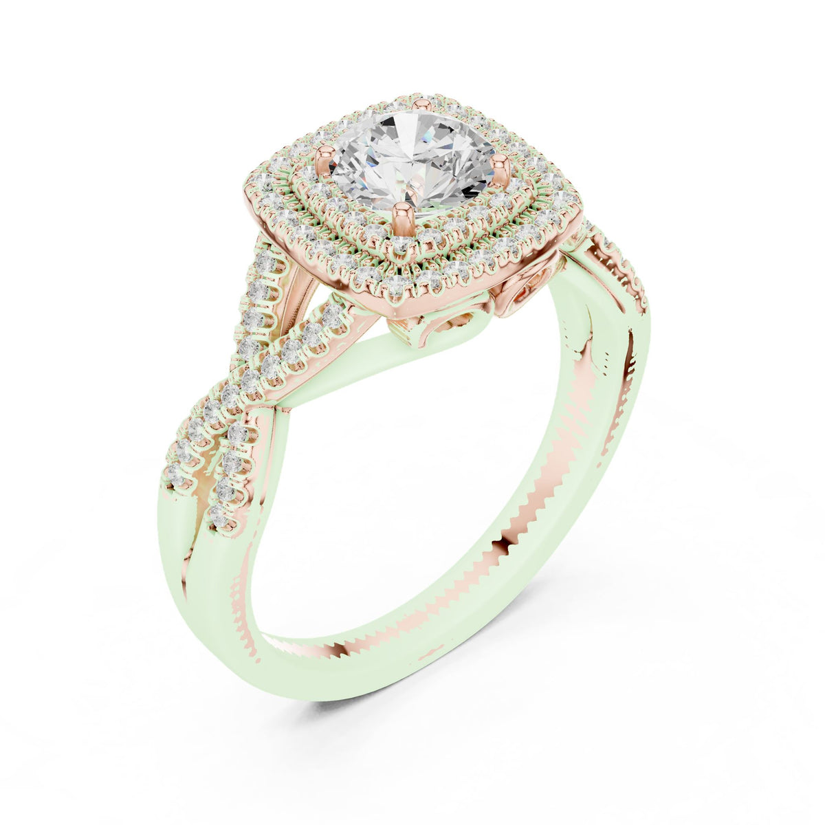 Round Halo Lab Grown Diamond Engagement Ring