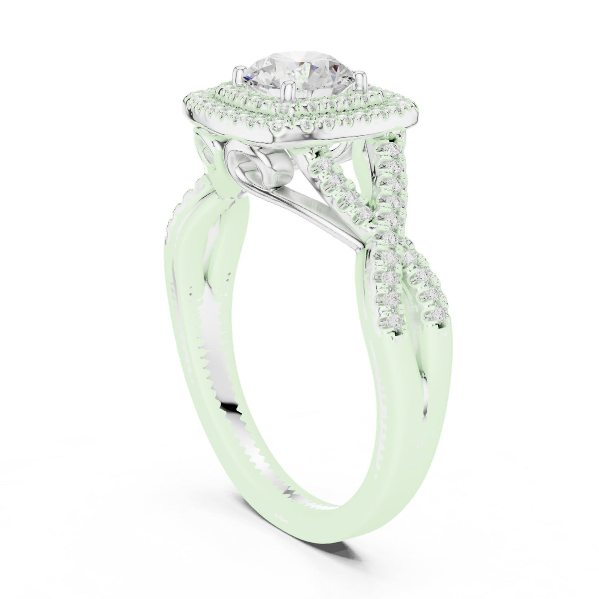 Round Halo Lab Grown Diamond Engagement Ring