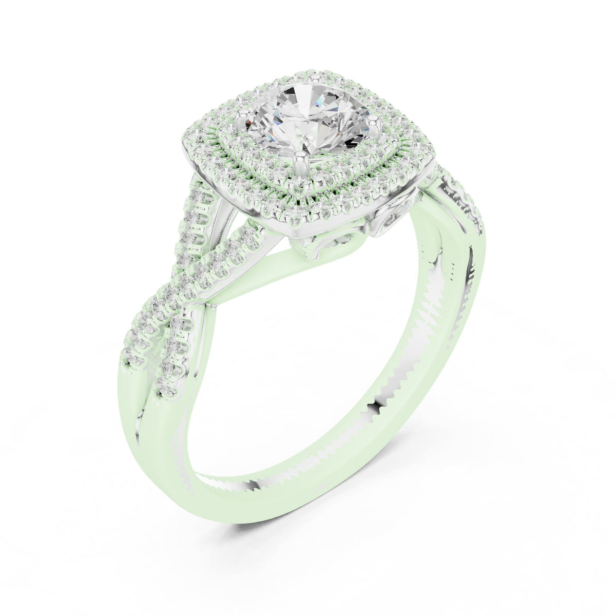 Round Halo Lab Grown Diamond Engagement Ring