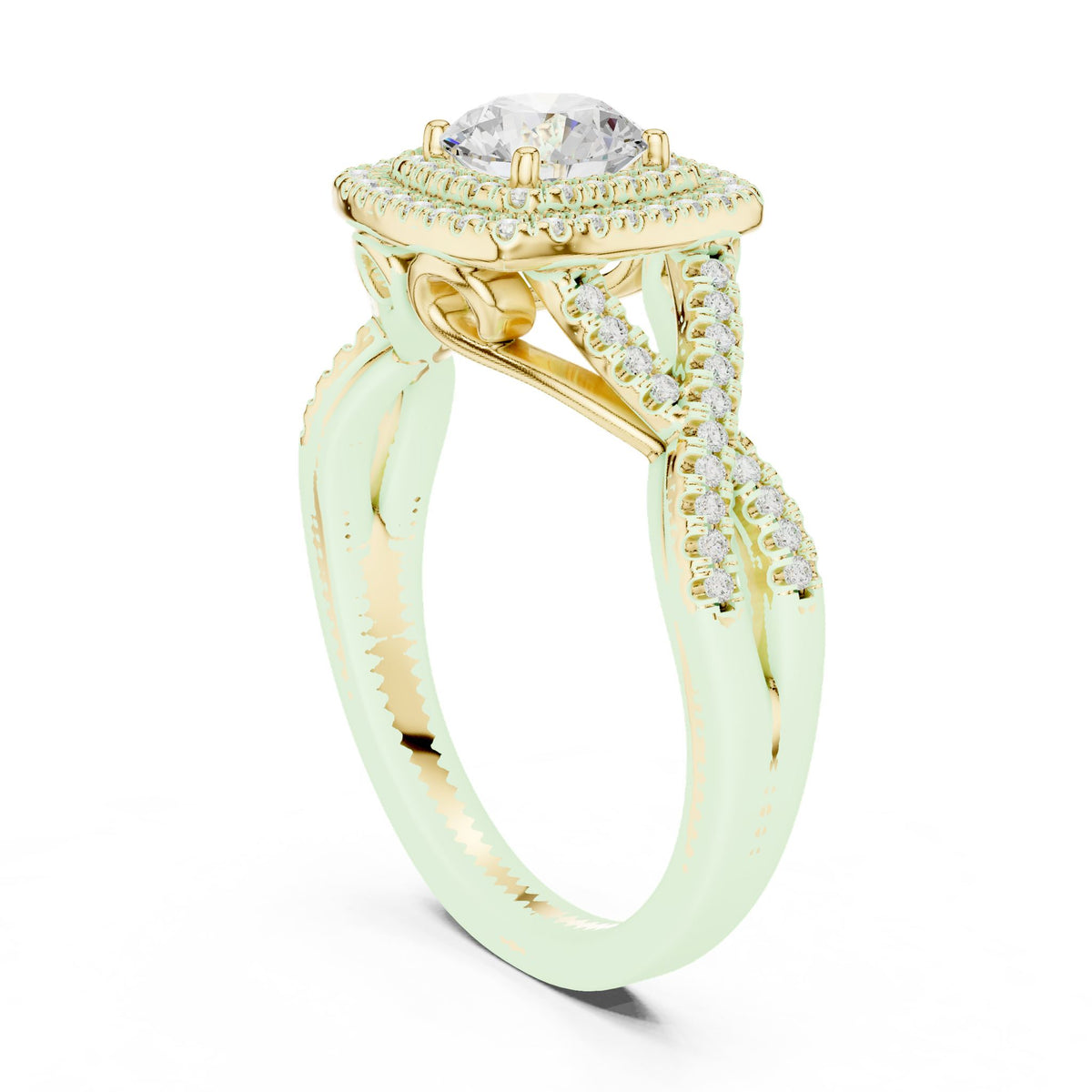 Round Halo Lab Grown Diamond Engagement Ring