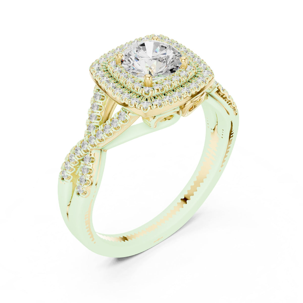 Round Halo Lab Grown Diamond Engagement Ring