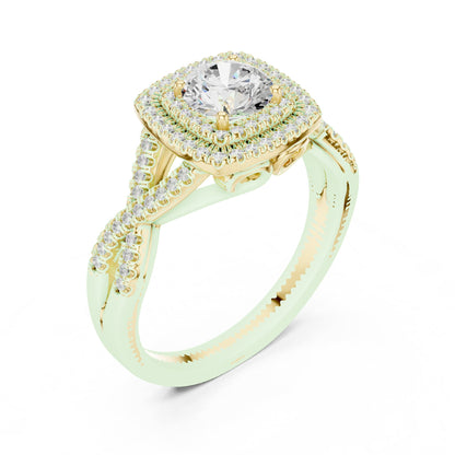 Round Halo Lab Grown Diamond Engagement Ring