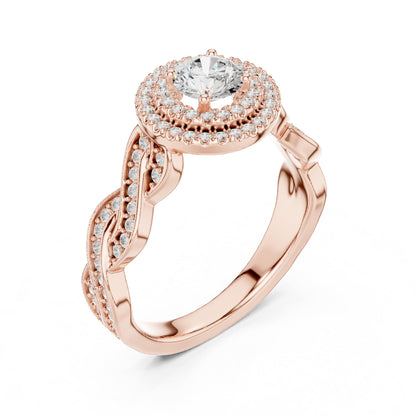 Round Halo Lab Grown Diamond Engagement Ring