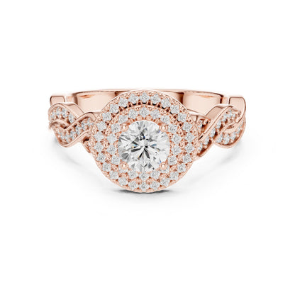 Round Halo Lab Grown Diamond Engagement Ring