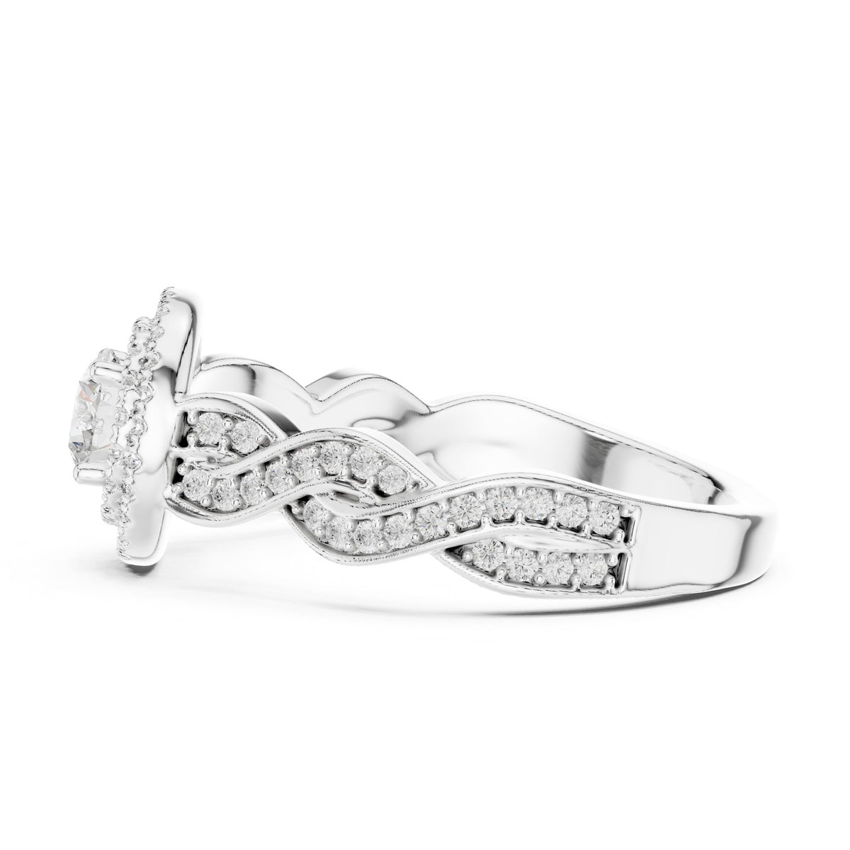 Round Halo Lab Grown Diamond Engagement Ring