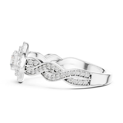 Round Halo Lab Grown Diamond Engagement Ring