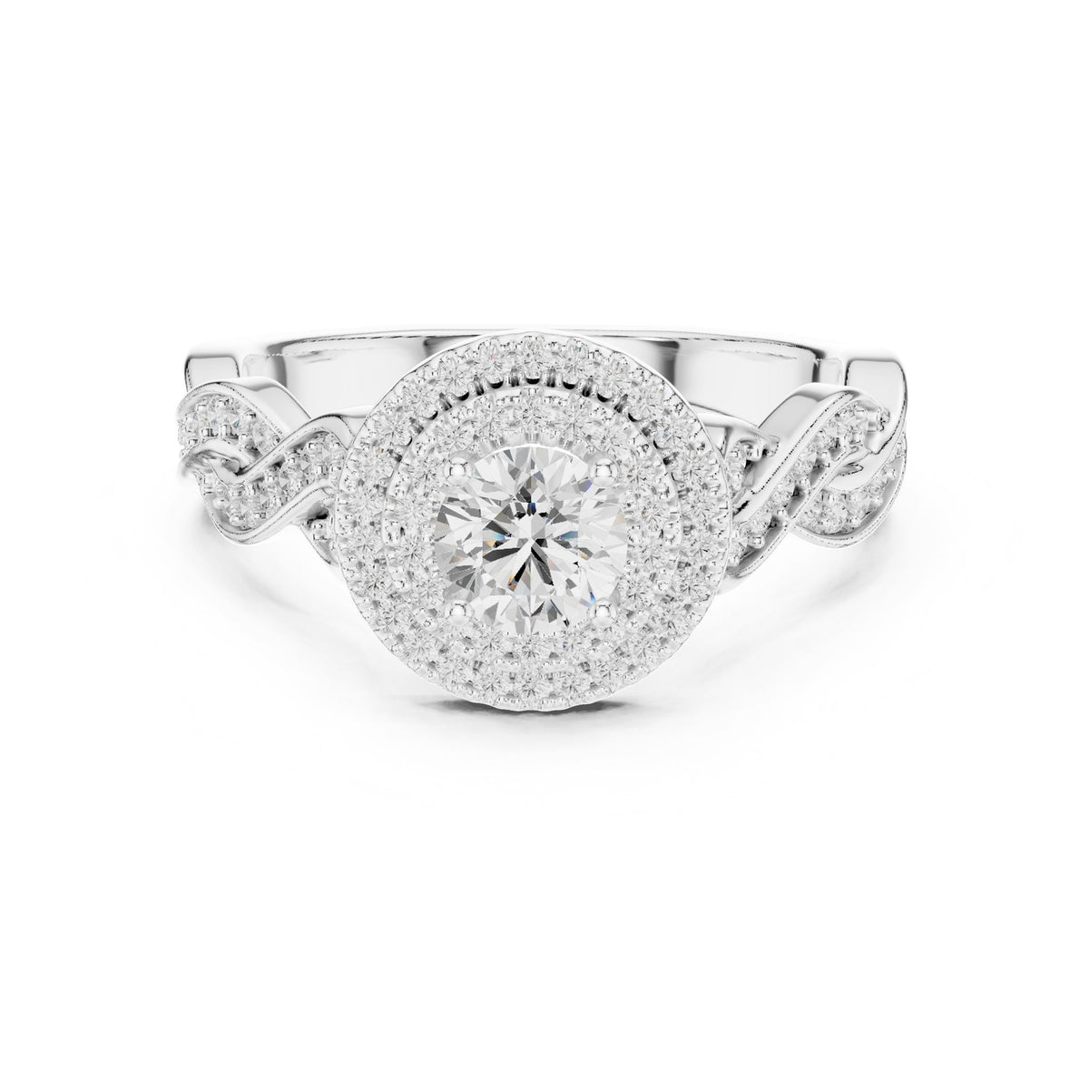 Round Halo Lab Grown Diamond Engagement Ring