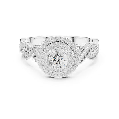 Round Halo Lab Grown Diamond Engagement Ring
