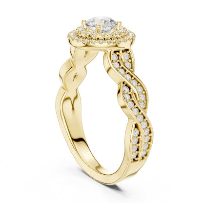 Round Halo Lab Grown Diamond Engagement Ring