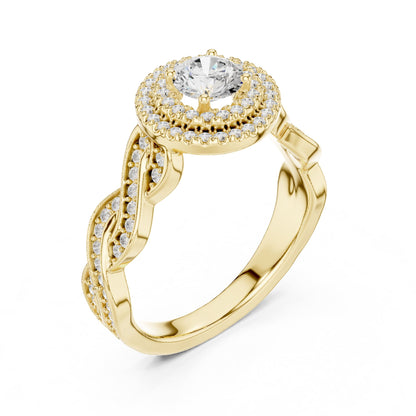 Round Halo Lab Grown Diamond Engagement Ring