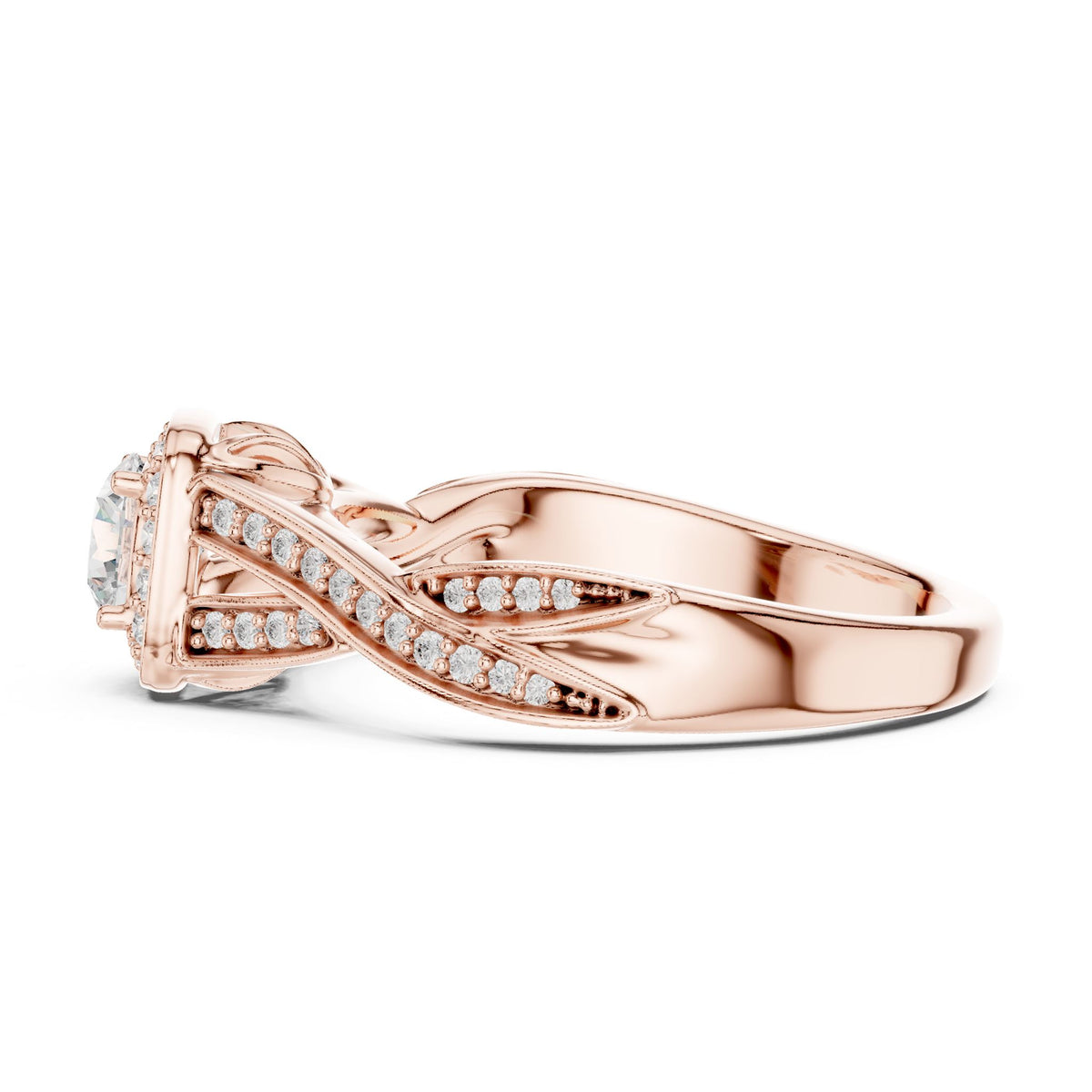 Round Halo Lab Grown Diamond Engagement Ring