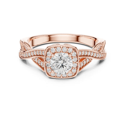 Round Halo Lab Grown Diamond Engagement Ring