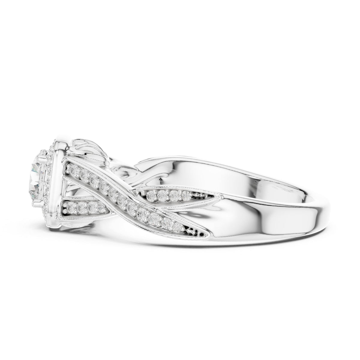 Round Halo Lab Grown Diamond Engagement Ring