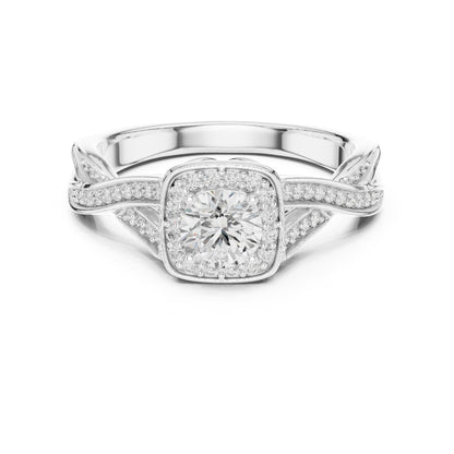 Round Halo Lab Grown Diamond Engagement Ring