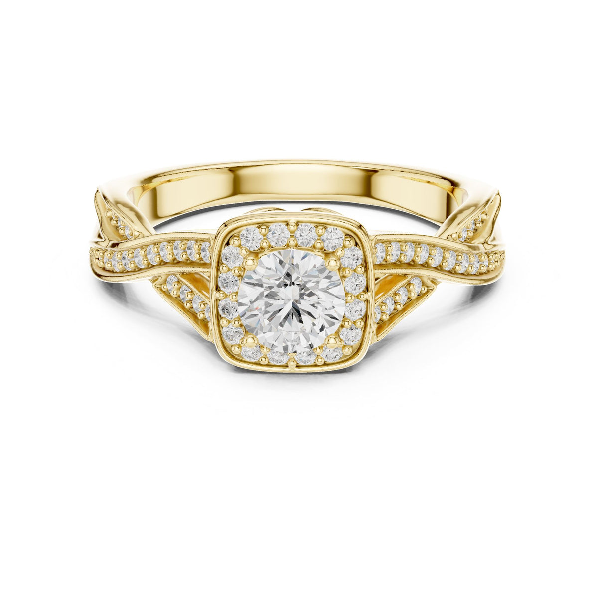 Round Halo Lab Grown Diamond Engagement Ring