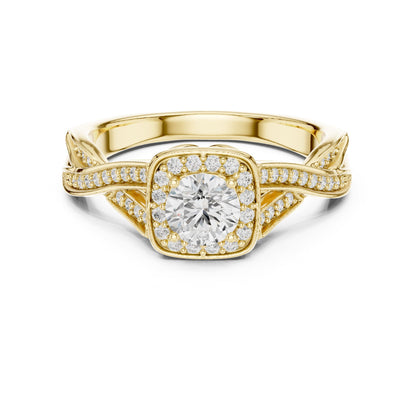 Round Halo Lab Grown Diamond Engagement Ring