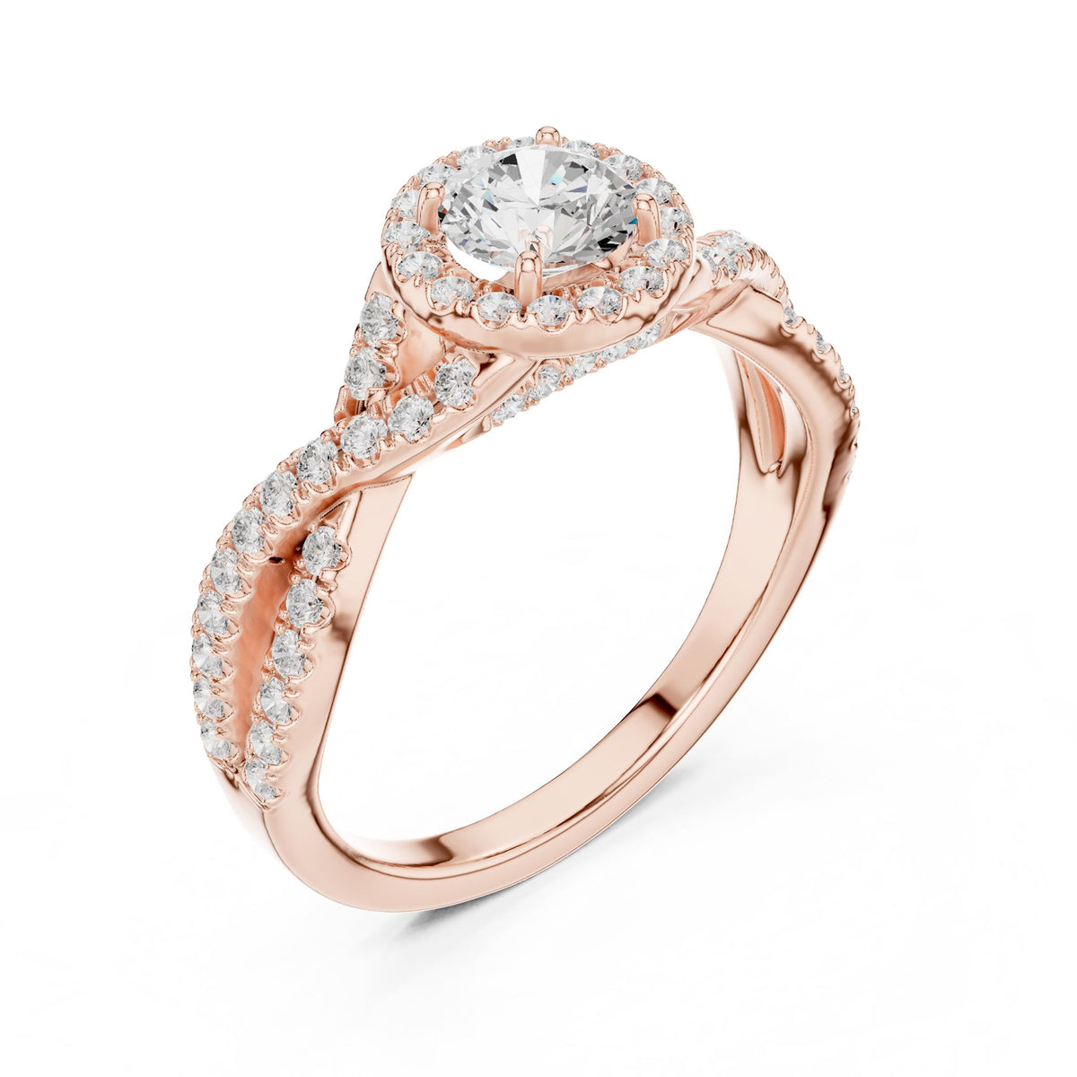 Round Halo Lab Grown Diamond Engagement Ring