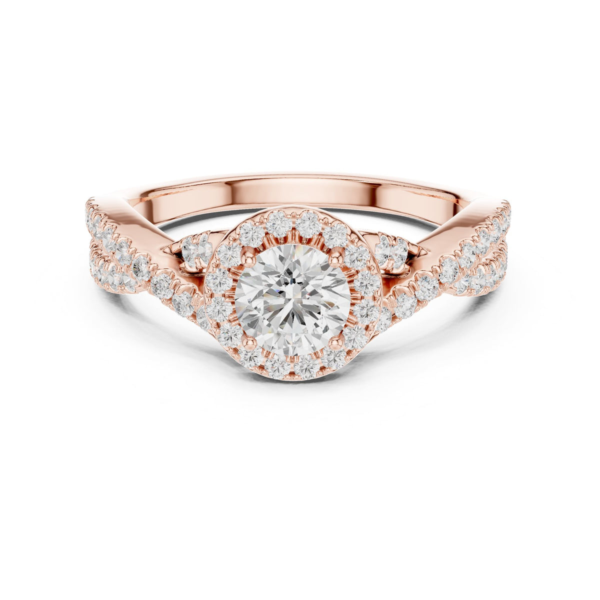 Round Halo Lab Grown Diamond Engagement Ring