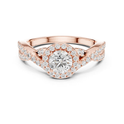 Round Halo Lab Grown Diamond Engagement Ring