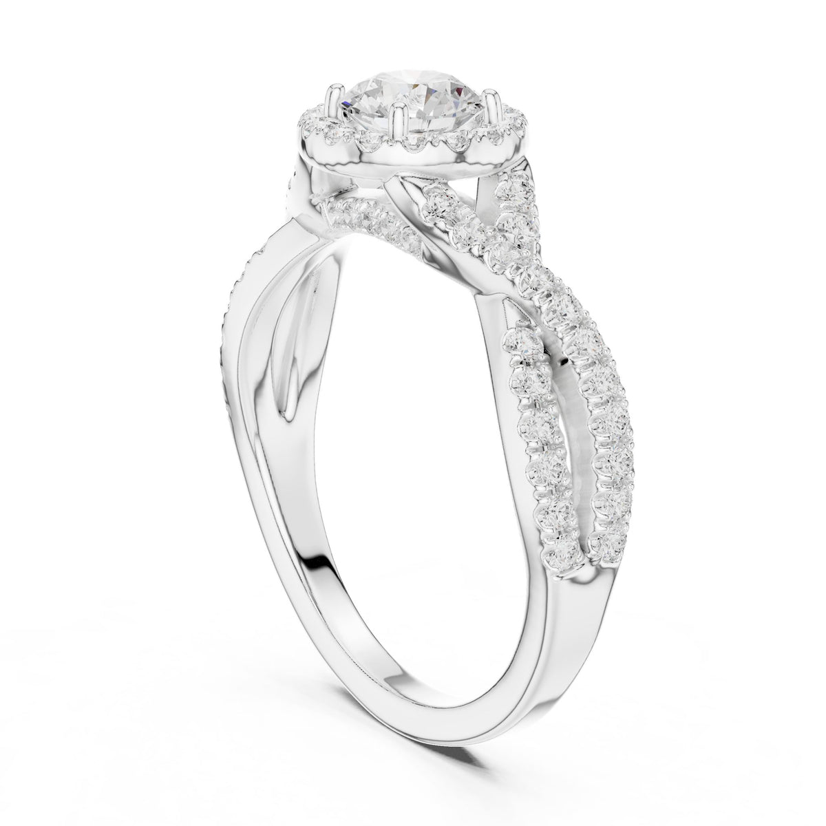 Round Halo Lab Grown Diamond Engagement Ring