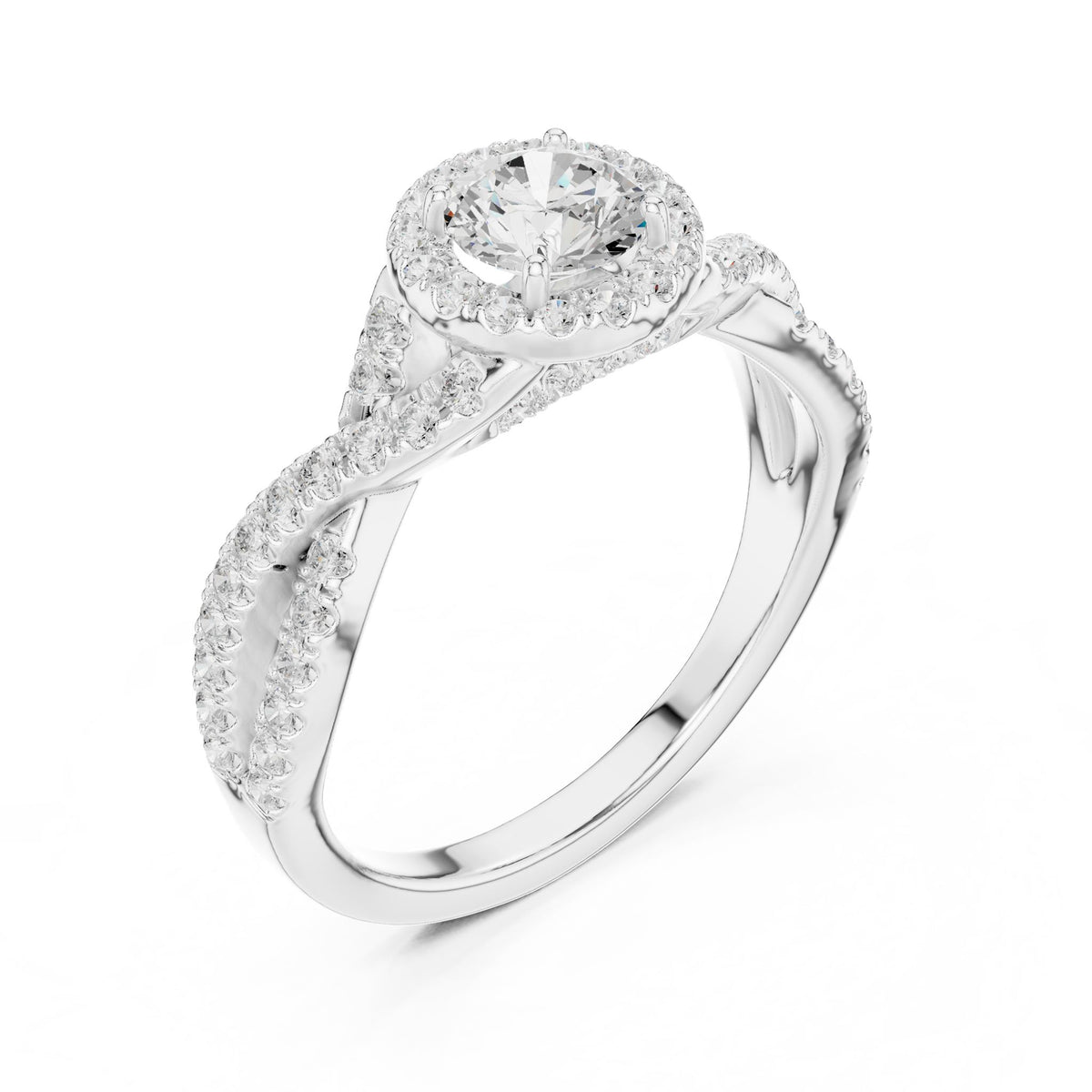 Round Halo Lab Grown Diamond Engagement Ring