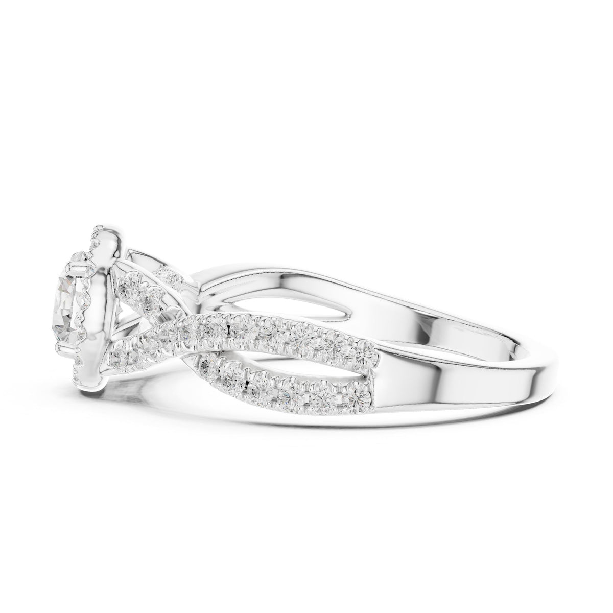 Round Halo Lab Grown Diamond Engagement Ring