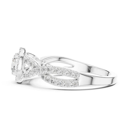 Round Halo Lab Grown Diamond Engagement Ring